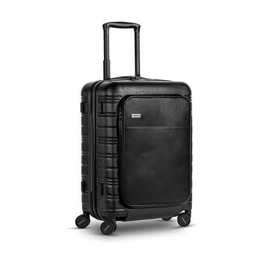 ETERNITIVE - valigia piccola i valigia bagaglio in policarbonato i dimensioni: 54 x 37 x 25 cm i trolley bagaglio a mano con serratura a impronte digitali i ruote a 360° e power. Bank i nero