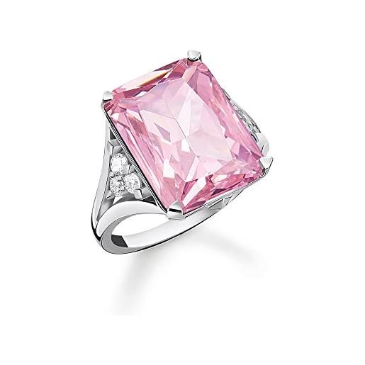 Thomas sabo anello da donna in argento sterling 925 tr2339-051-9 con pietra rosa, 56, argento, nessuna pietra preziosa
