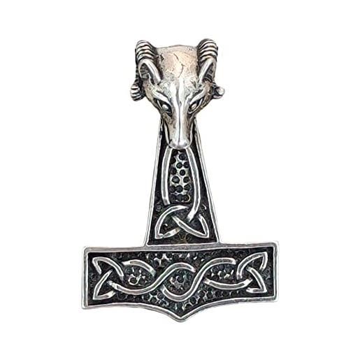 Kiss of Leather - ciondolo a forma di martello di thor, in argento sterling 925, n. 69