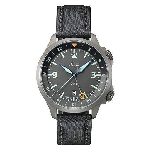 Laco orologio da aviatore modello speciale frankfurt gmt grigio di Laco - made in germany - orologio automatico - qualità unica - lavorazione eccezionale - impermeabile fino a 20 atm