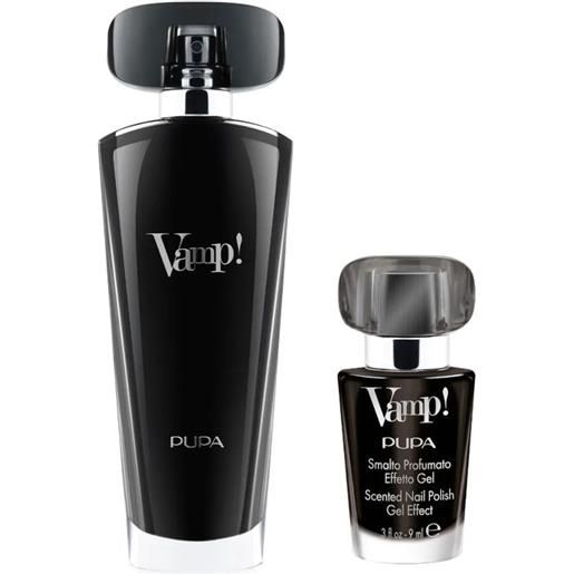 Amicafarmacia pupa kit vamp black eau de parfum 50 ml+smalto profumato effetto gel 9ml