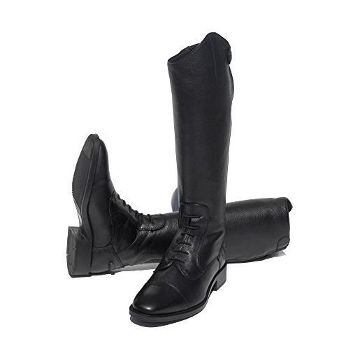 Rhinegold childs luxus long leather riding boot-4-black, stivali da equitazione in pelle lunga bambini, nero, 4 (eu37)