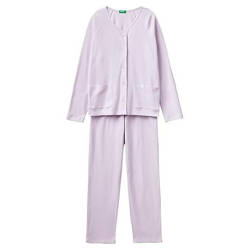 United Colors of Benetton pig(giacca+pant) 37v03p028, set di pigiama donna, verde acqua 17h, l