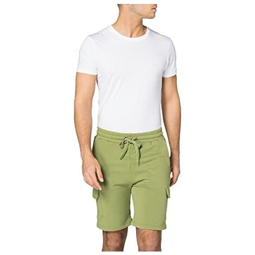 Urban Classics pantaloncini uomo in cotone organico, pantaloni cargo tasche laterali, pantaloncino felpato, cinta elastica con coulisse s - 5xl
