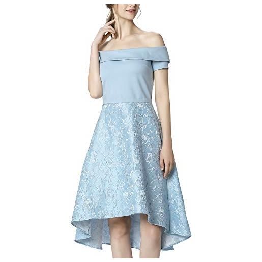 APART Fashion jacquard dress vestito elegante, blu (hellblau hellblau), 44 (taglia unica: 38) donna