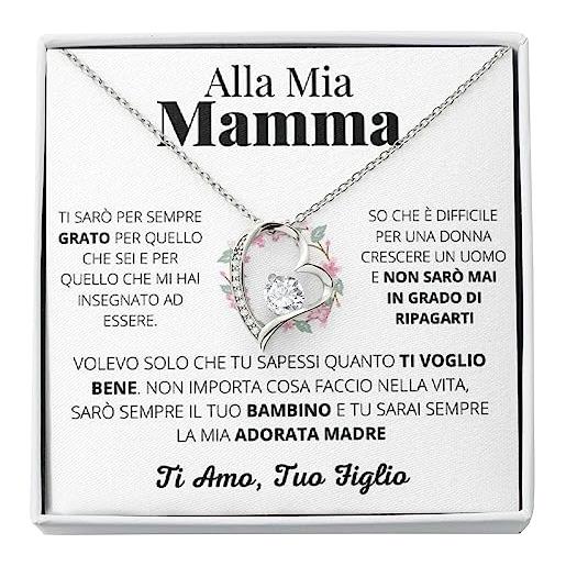 Collana regalo mamma da figlio - Luna Jewel - Oro bianco 14k – Luna Jewel IT