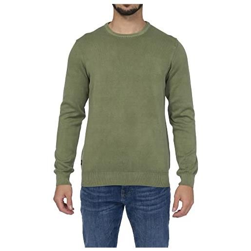 Blauer maglieria girocollo, maglione uomo, 732 verde loden, 46