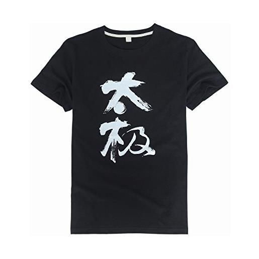 ICNBUYS tai chi t-shirt da donna con personaggi cinesi tai chi, donna, wtctcctc004, nero , l