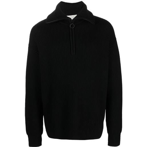 Studio Nicholson maglione con mezza zip - nero