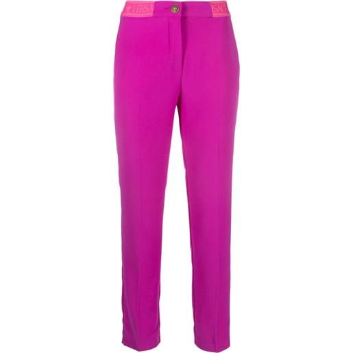 Versace Jeans Couture pantaloni con banda logo - rosa