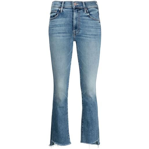 MOTHER jeans crop a vita media - blu
