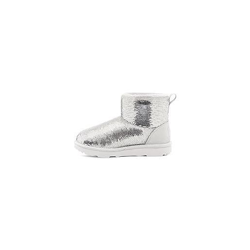 UGG classic mini mirror ball, stivale, silver, 36 eu