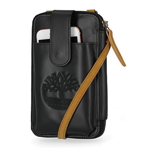 Timberland custodia a portafoglio in pelle rfid, borsa a tracolla donna, nero (altroz), taglia unica
