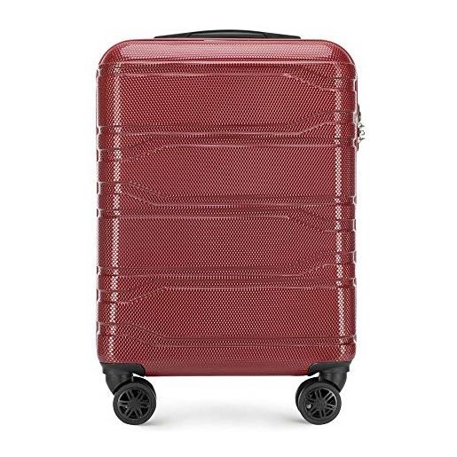 Wittchen robusto bagaglio a mano trolley da valigetta in policarbonato chiusura a guscio rigido a 8 ruote rosso