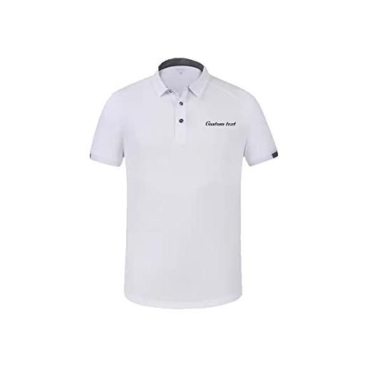 Zopmopae polo da uomo ricamate personalizzate, polo da golf personalizzata con testo camicia da lavoro casual con colletto slim fit
