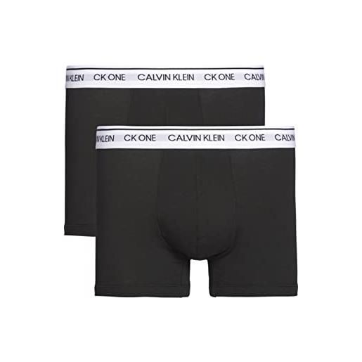 Calvin Klein trunk 2pk pantaloncini, white w/black wb, medium uomo