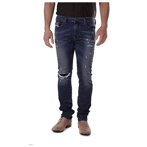 Diesel jeans thavar-ne r266l pantaloni uomo slim skinny (28w, blu)