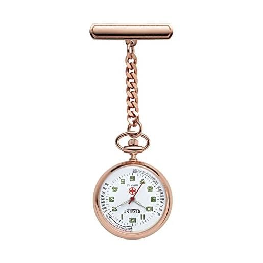 REGENT orologio da infermiera medica 30 mm al quarzo numeri arabi in diverse varianti, p-759 - oro rosa