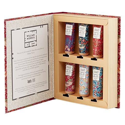 William Morris at home set regalo con crema mani patchouli e bacche rosse, infusa con burro di karitè e oli essenziali, dimensioni adatte ai viaggi, 6 x 30 ml