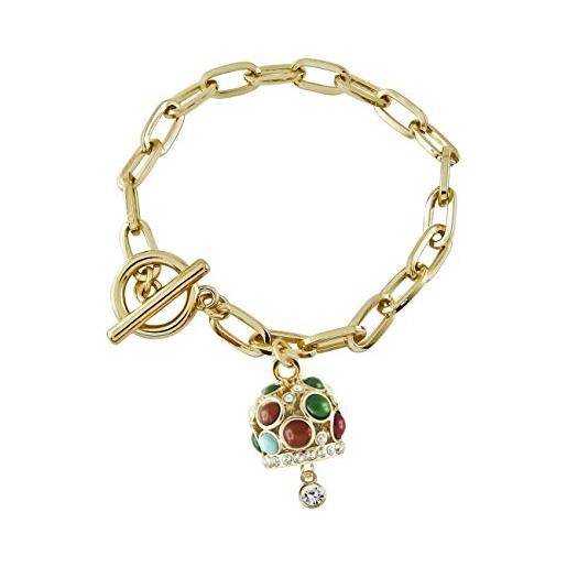 inSCINTILLE bracciale placcato a catena con campanella vari colori