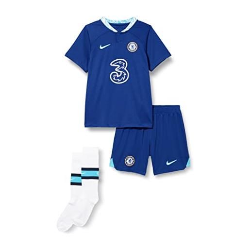 Chelsea f. C. Stagione 2022/23 prima divisa ufficiale, game-kit unisex - bambini, rush blue/chlorine blue/white, l