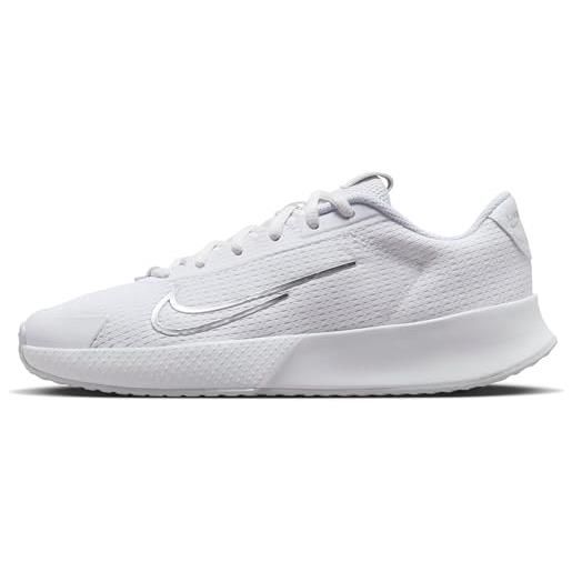 Nike court vapor lite 2, scarpe da ginnastica donna, white metallic silver pure platinum, 42.5 eu