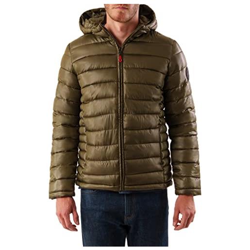 Geographical Norway calender hood men - giacca uomo imbottita calda autunno-invernale - cappotto caldo - giacche antivento a maniche lunghe e tasche (kaki m)