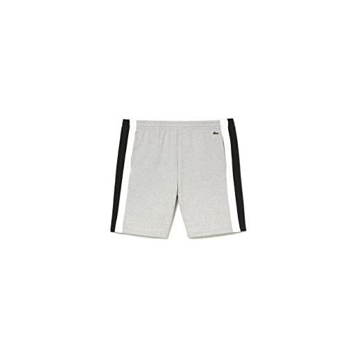 Lacoste gh5584 pantaloncini eleganti, silver chine/black-white, xl uomo