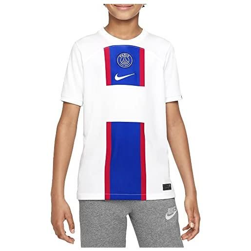 Nike paris saint-germain fc psg dri fit stadium 3r, t-shirt uomo, white/old royal/white, m