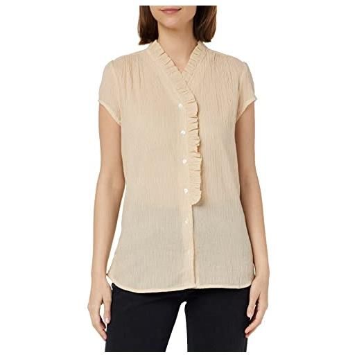 Noa otn organic cotton voile shirt, short sleeve camicia, colore: beige, 48 donna