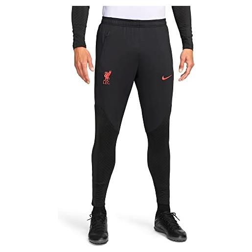 Nike liverpool fc strike pant, nero/rosso sirena, xl uomo