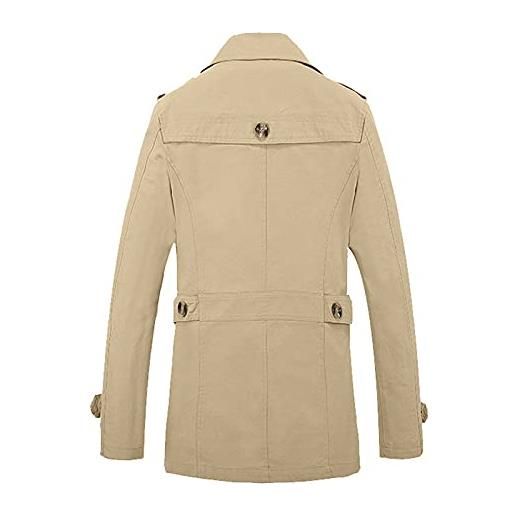 KINKOCCL giacca da uomo cappotti di lana invernali vestibilità regolare trench invernale militare di media lunghezza trench invernali cappotti di lana cappotto lungo doppio petto, 0a-beige, l