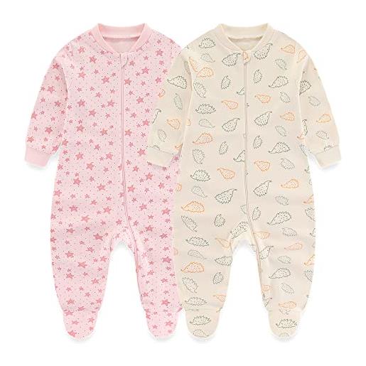 MAMIMAKA pigiama per neonati, piedi-1, 12 mesi