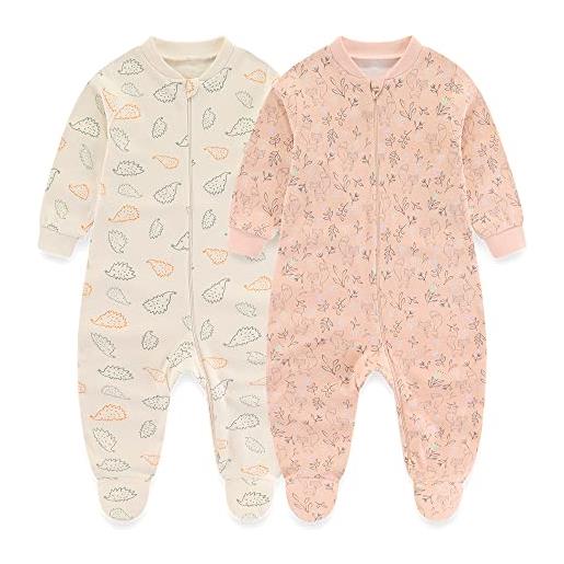 MAMIMAKA pigiama per neonati, piedi-1, 12 mesi