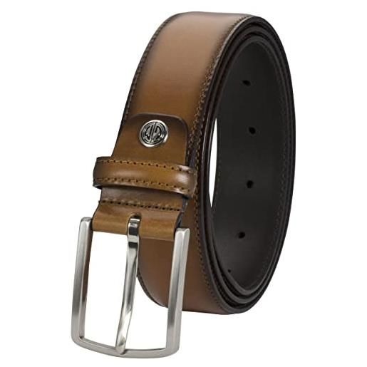 Lindenmann suit leather belt men, suit belt men 35 mm wide, belt suit men, full cowhide cognac, farbe/color: marrone, size us/eu: bundweite 95 cm gesamtlänge 110 cm w 37.5 l