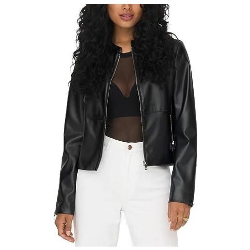 Only faux leather jacket faux leather jacket black s black s