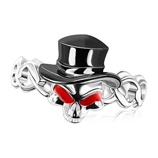 Eigso s925 anello d'argento con teschio gotico per donne e uomini anello d'argento punk regolabile