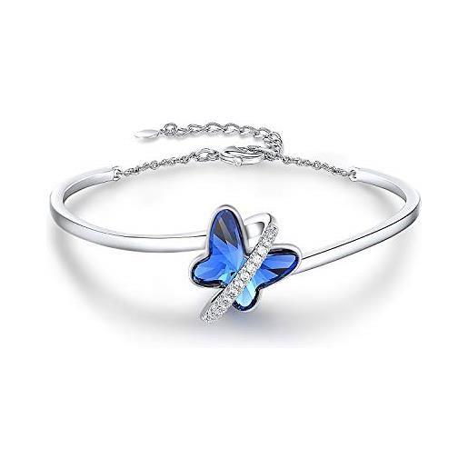 GEORGE · SMITH bracciale donna argento elegante bracciale farfalla con 5a cubic zirconia - regalo natale per mamma/moglie/figlia - confezione regalo inclusa