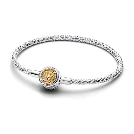 Pandora catenina in argento sterling con chiusura a forma di sigillo della casa del trono di spade e bracciale placcato in oro 14k, 23