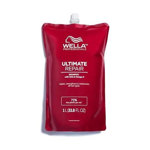 Wella Professionals ultimate repair shampoo ripara, rafforza e idrata per tutti i tipi di capelli, 1l pouch