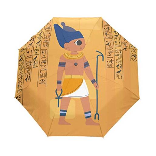 Sawhonn simbolo geroglifico egitto ombrello automatico pieghevole portatile ombrelli antivento da viaggio per uomini donn
