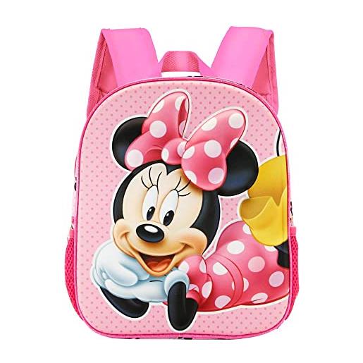 Disney minni mouse lying-zaino basic, rosa, 31 x 39 cm, capacità 18.2 l