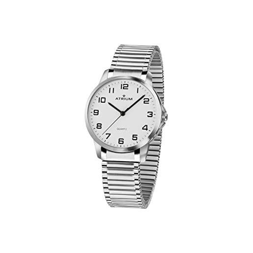 Atrium orologio da polso da donna, analogico, al quarzo, con cinturino in acciaio inox, colore argento, a37-50, argento, bracciale