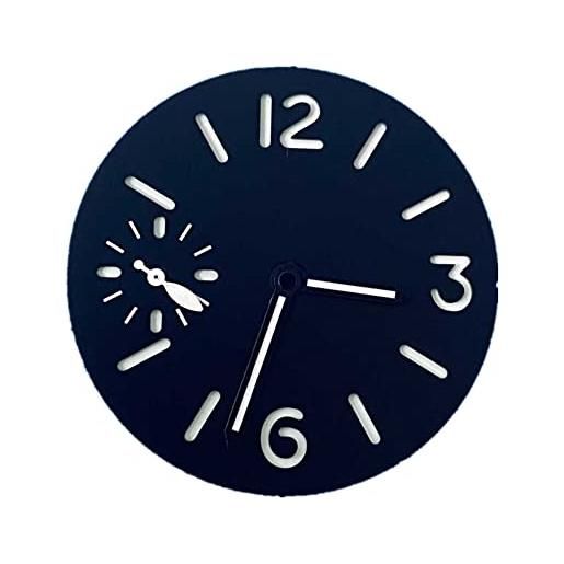 TECKEEN 34.5mm quadrante orologio verde luminoso lancette set per eta 6497 st3600 movimento orologio, bianco, cinturino