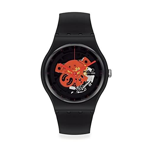 Swatch orologio new gent bioceramic lacquered so32b110 time to red big