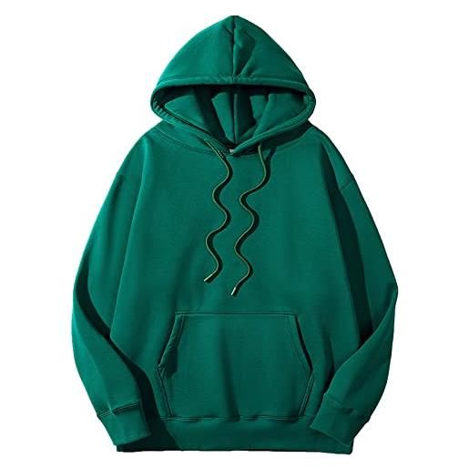 Jamron uomo termico hoodie foderato sherpa cotone fleece felpa con cappuccio pullover verde sn071043 l