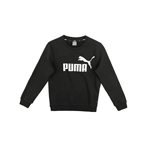 Puma 4063697293496 ess big logo crew fl b maglione, 128, puma black