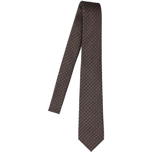 GUCCI cravatta ginny in seta e lana 7cm