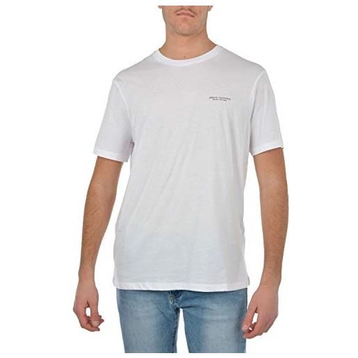 Armani Exchange short sleeve micro milano/ny logo t-shirt, bianco, xxl uomo