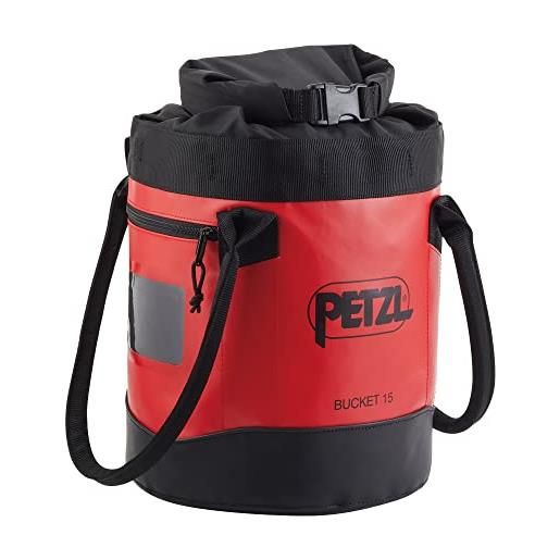 PETZL bucket 15, sacco portacorda autoportante unisex-adulto, rosso, 15 liters